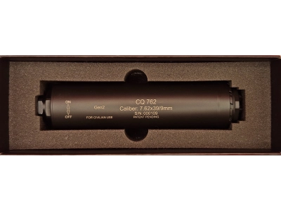 Tłumik przepływowy MFT CQ762, Cerakote Black, w komplecie z tłumikiem płomienia na gwint 1/2-28, kal. 9 oraz 7,62