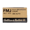 S&B amunicja 9mm BROWNING, .380 Auto, Sellier&Bellot Czechy, opak. 50