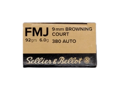 S&B amunicja 9mm BROWNING, .380 Auto, Sellier&Bellot Czechy, opak. 50