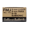 S&B amunicja FMJ 140gr 9x19 SUBSONIC, Sellier&Bellot, Czechy, opak. 50 szt.