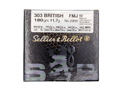 S&B amunicja .303 BRITISH, 180grs, Sellier&Bellot, Czechy, opak. 50