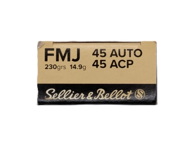S&B amunicja .45 Auto, FMJ, 14.9g, Sellier&Bellot Czechy, opak. 50